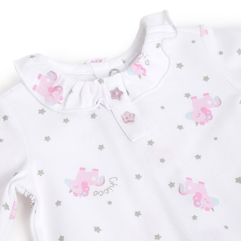 Girls Natural Printed Leg Opening Babysuit image number 2